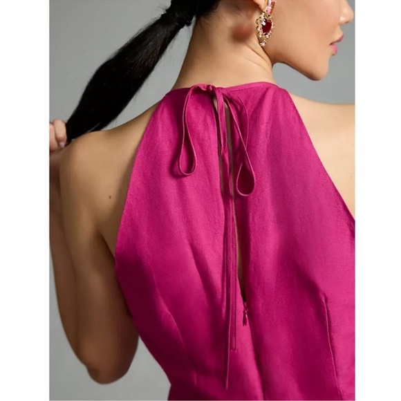 Anthropologie Women’s Jumpsuit Raspberry Size 10 NWT - Picture 3 of 16